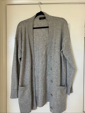 Charter Club Light Gray Open-Front Women's Cardigan